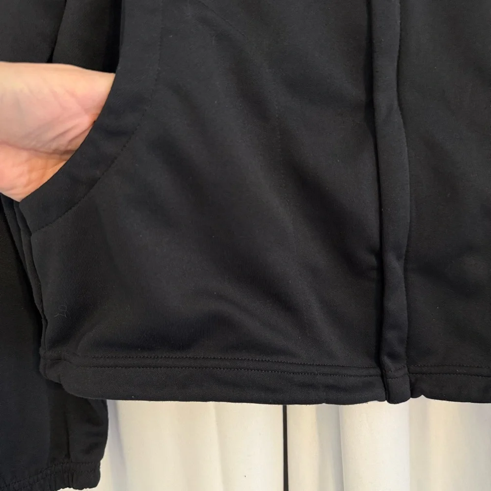 Nike Cropped Zip Up Jacket Black Lightweight Athleisure Gym Medium - Picture 7 of 11